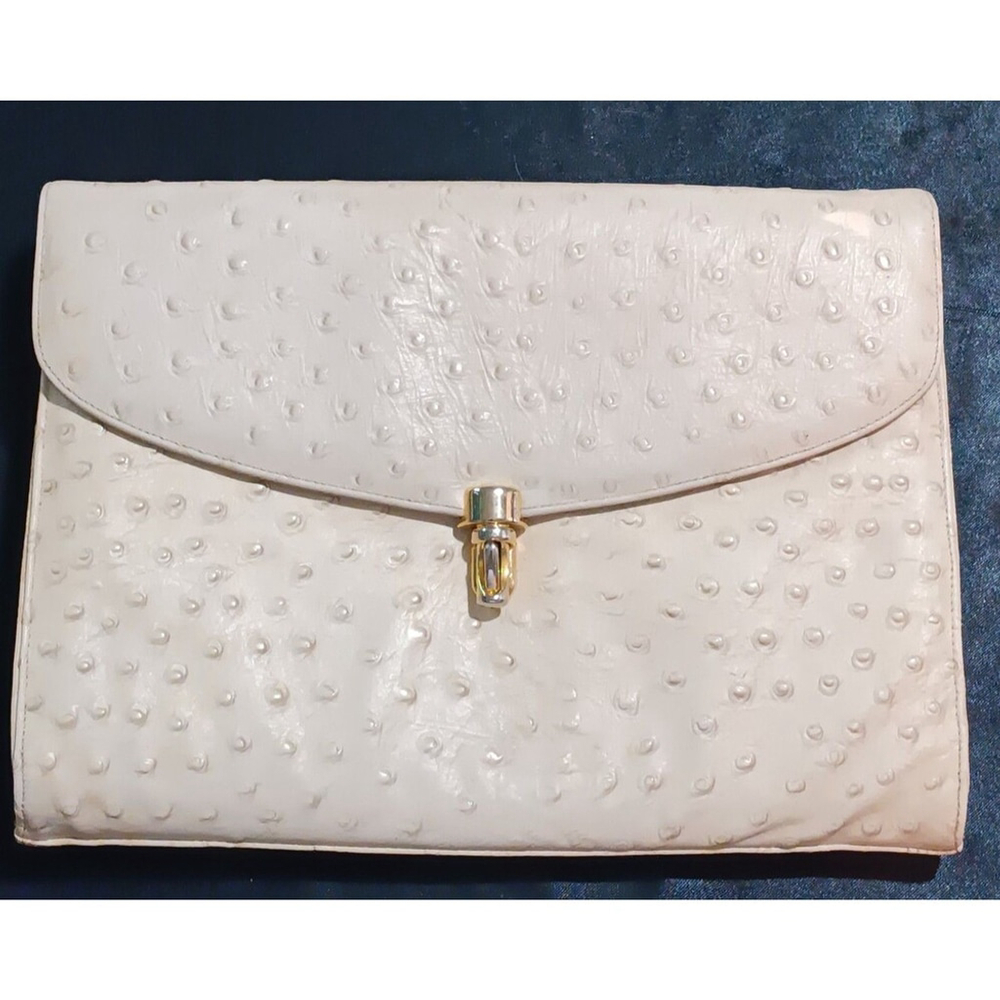 Ostrich leather 
Theodora purse